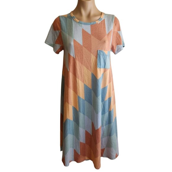 Lularoe Dress Women's S Aztec Carli Southwestern Comfy Stretch Geometric - Picture 1 of 9